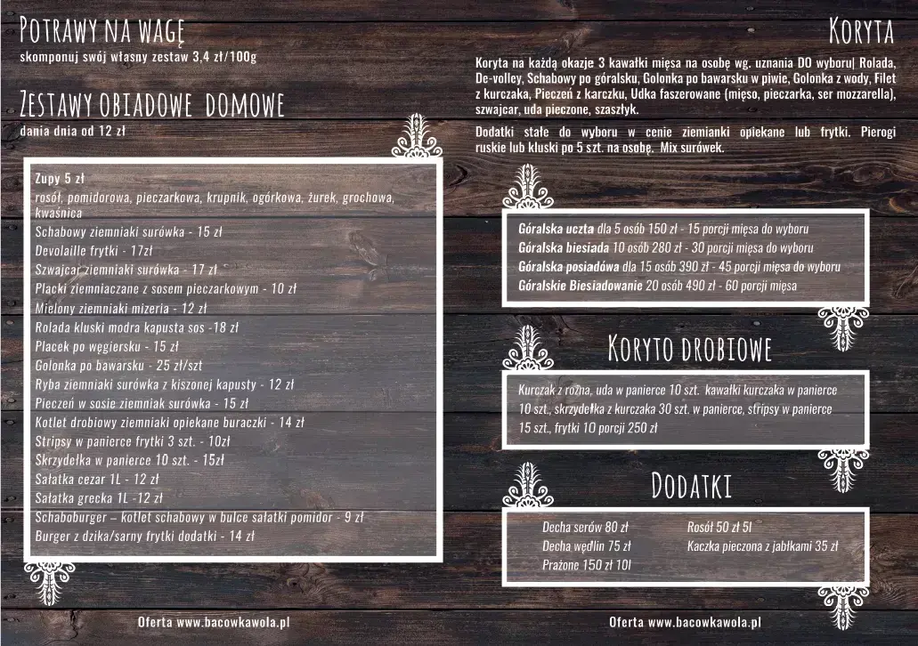 Restauracja bacówka: Menu, ceny i smaki prawdziwej góralskiej kuchni