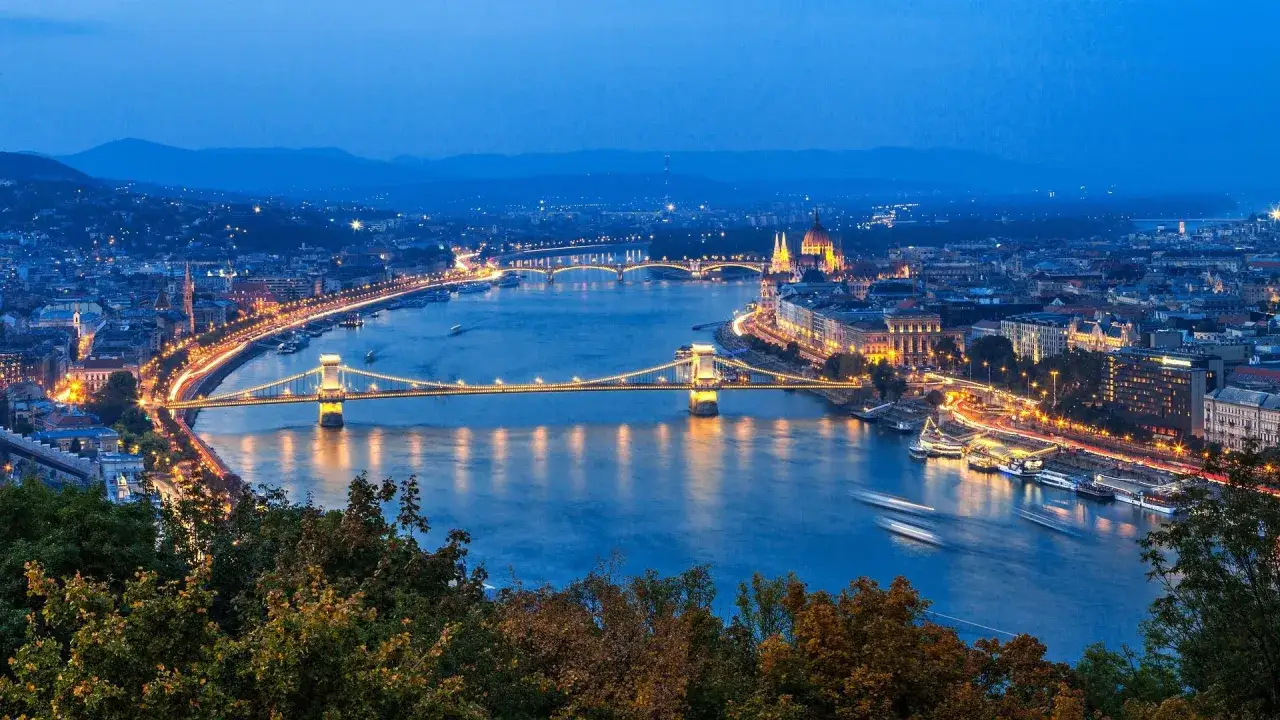 Budapeszt panorama Dunaj dzień