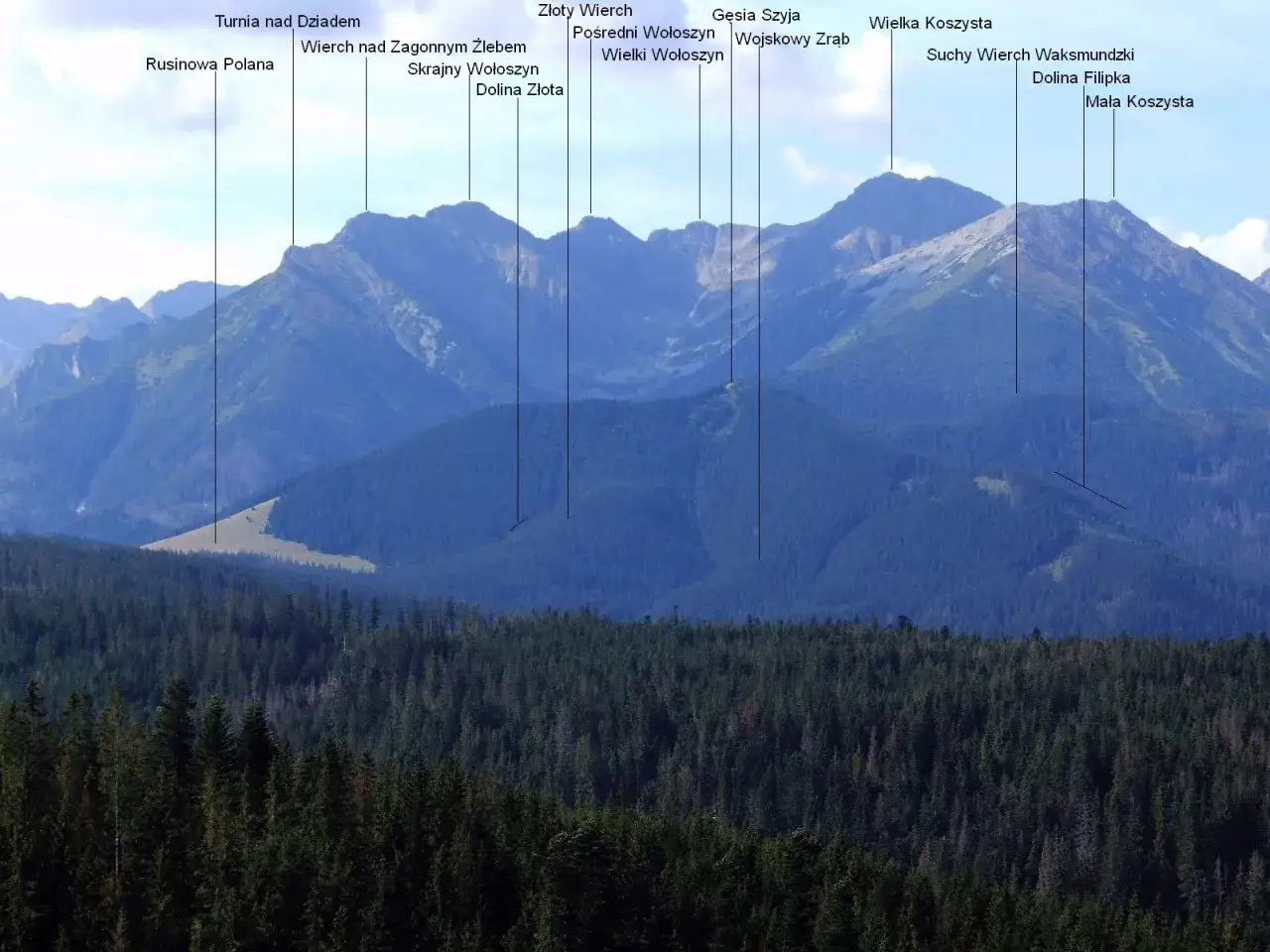 Gęsia Szyja widok na Tatry