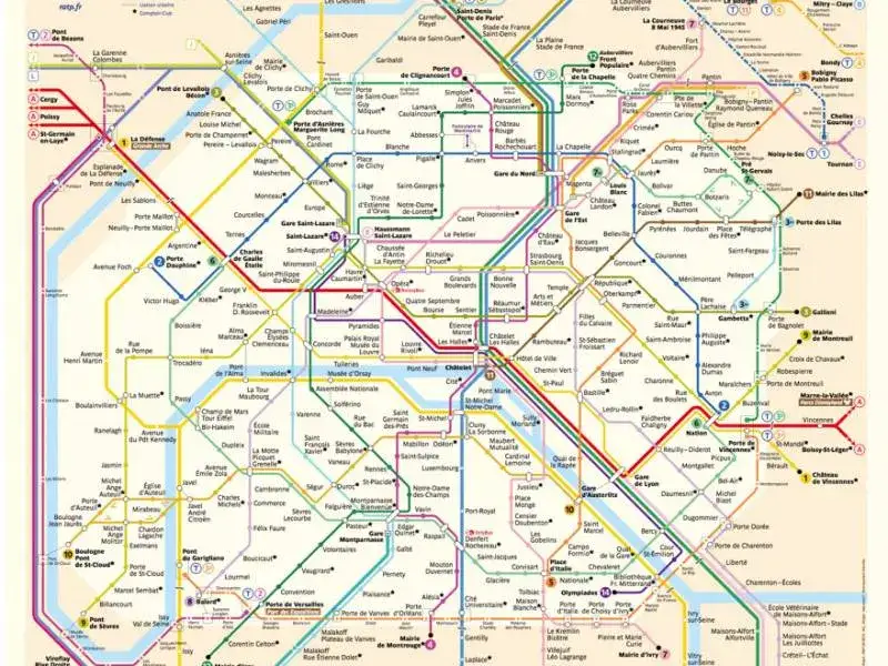 Mapa metra Paryż, klimatyczna ulica Paryża, widok na Paryż z Sacr&eacute;-C&oelig;ur
