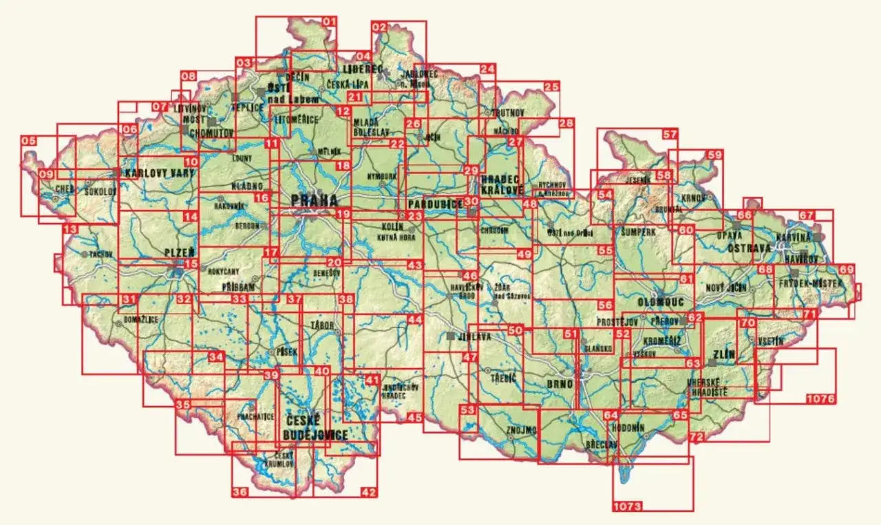 mapa Czech miasta turystyczne Praga Brno Karkonosze