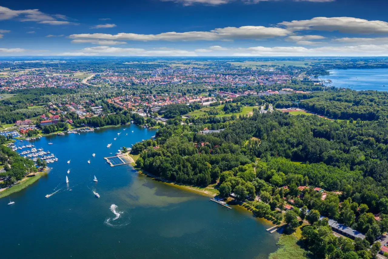 Giżycko atrakcje mapa, Giżycko widok z góry