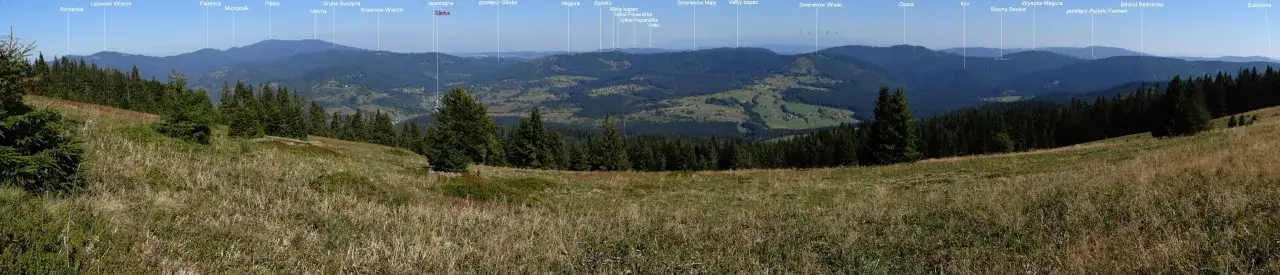 Panorama z Hali na Muńczole Beskid Żywiecki